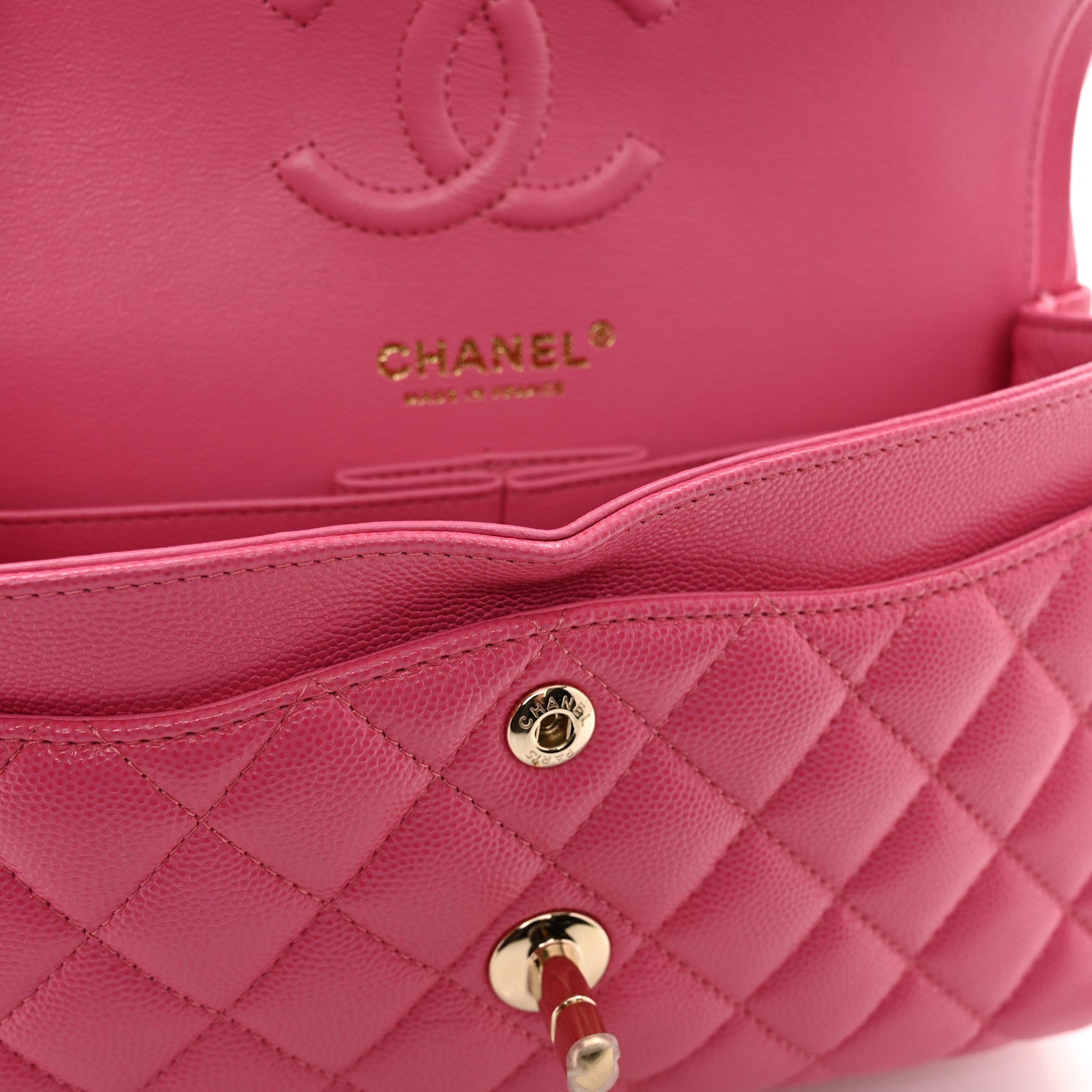 Chanel Caviar Quilted Small Double Flap Pink 11 of 11