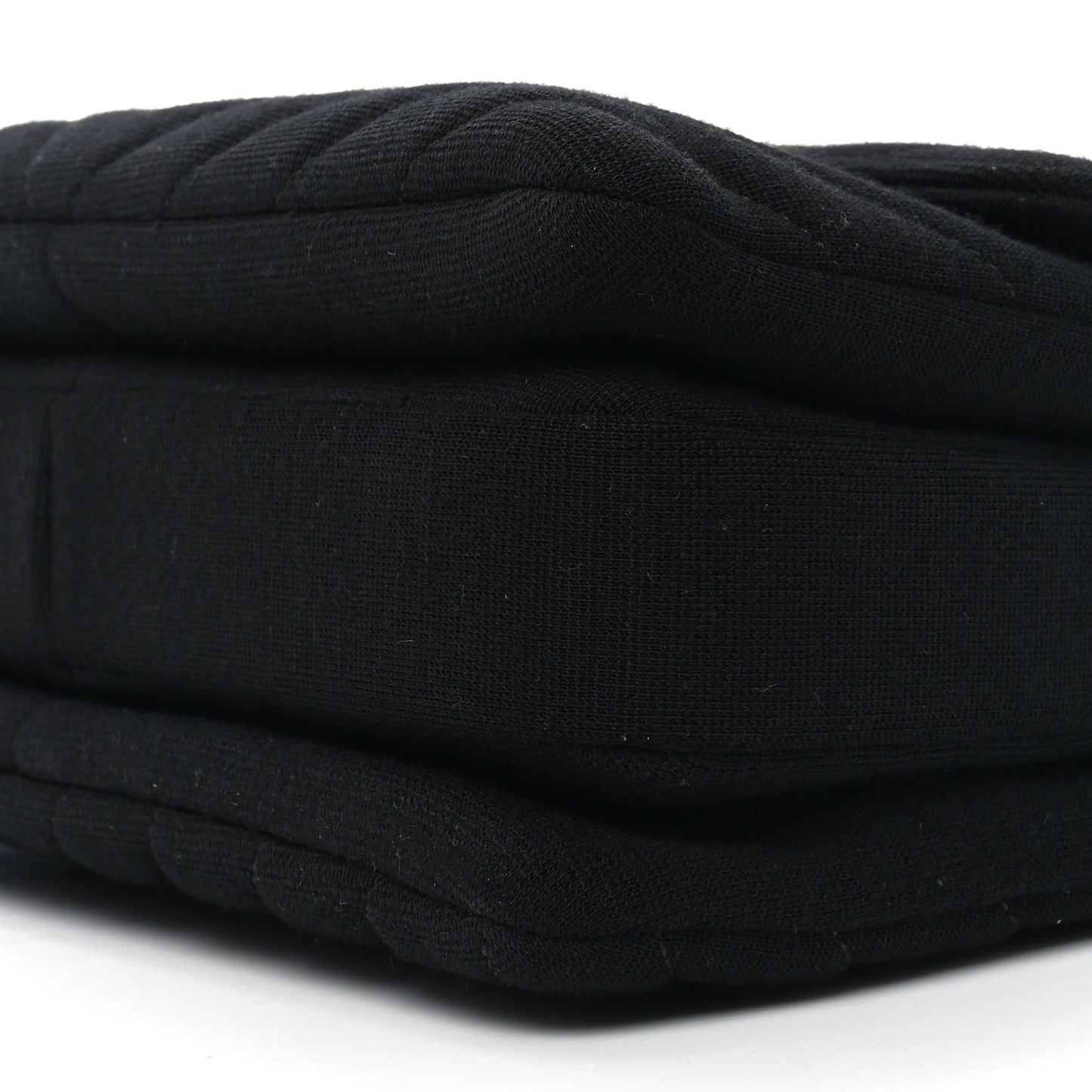 Jersey Chevron Quilted Small Trendy CC Dual Handle Flap Bag Black