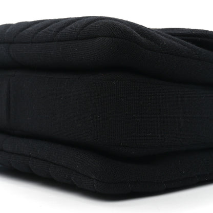 Chanel Jersey Chevron Quilted Small Trendy CC Dual Handle Flap Bag Black 10 of 10