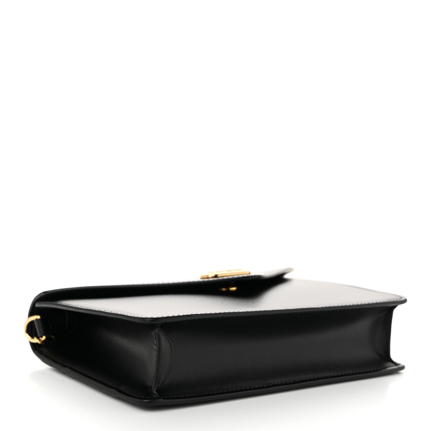 Celine Shiny Calfskin Triomphe Maillon Wallet on Chain Black 4 of 10