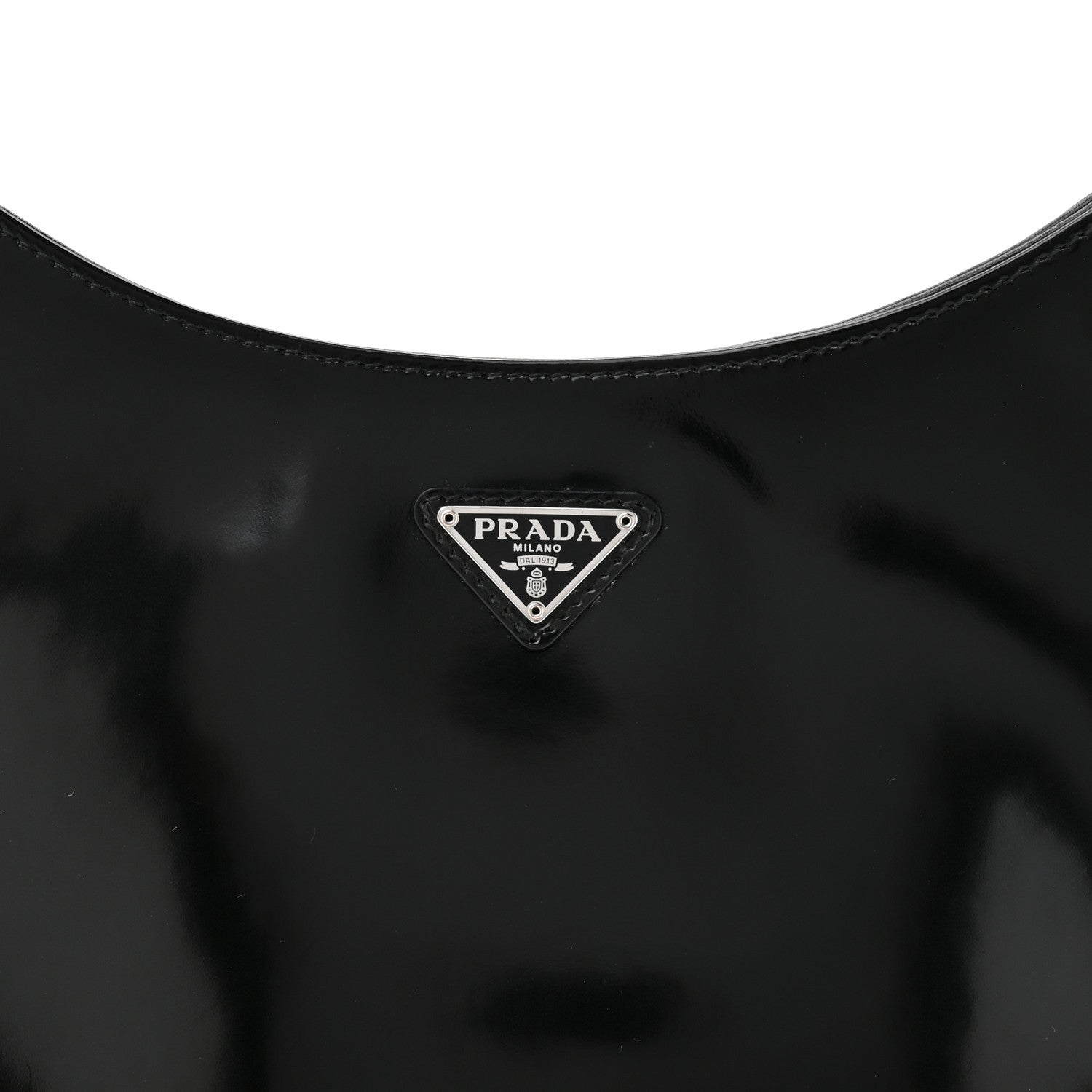 Prada Spazzolato Cleo Shoulder Bag Black 7 of 9