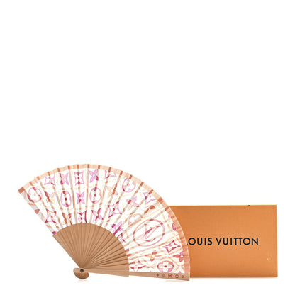 Louis Vuitton Wood Cotton Monogram Tiles By The Pool Fan Coral 4 of 4
