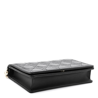Christian Dior Lambskin Cannage Lady Dior Pouch Black 5 of 9