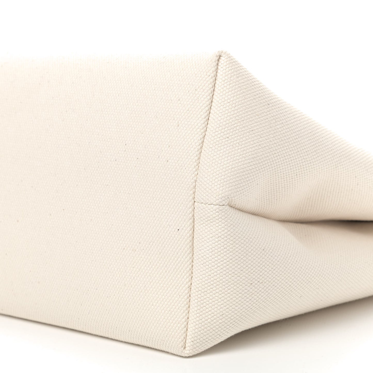 Canvas Calfskin Horizontal Cabas Natural Tan