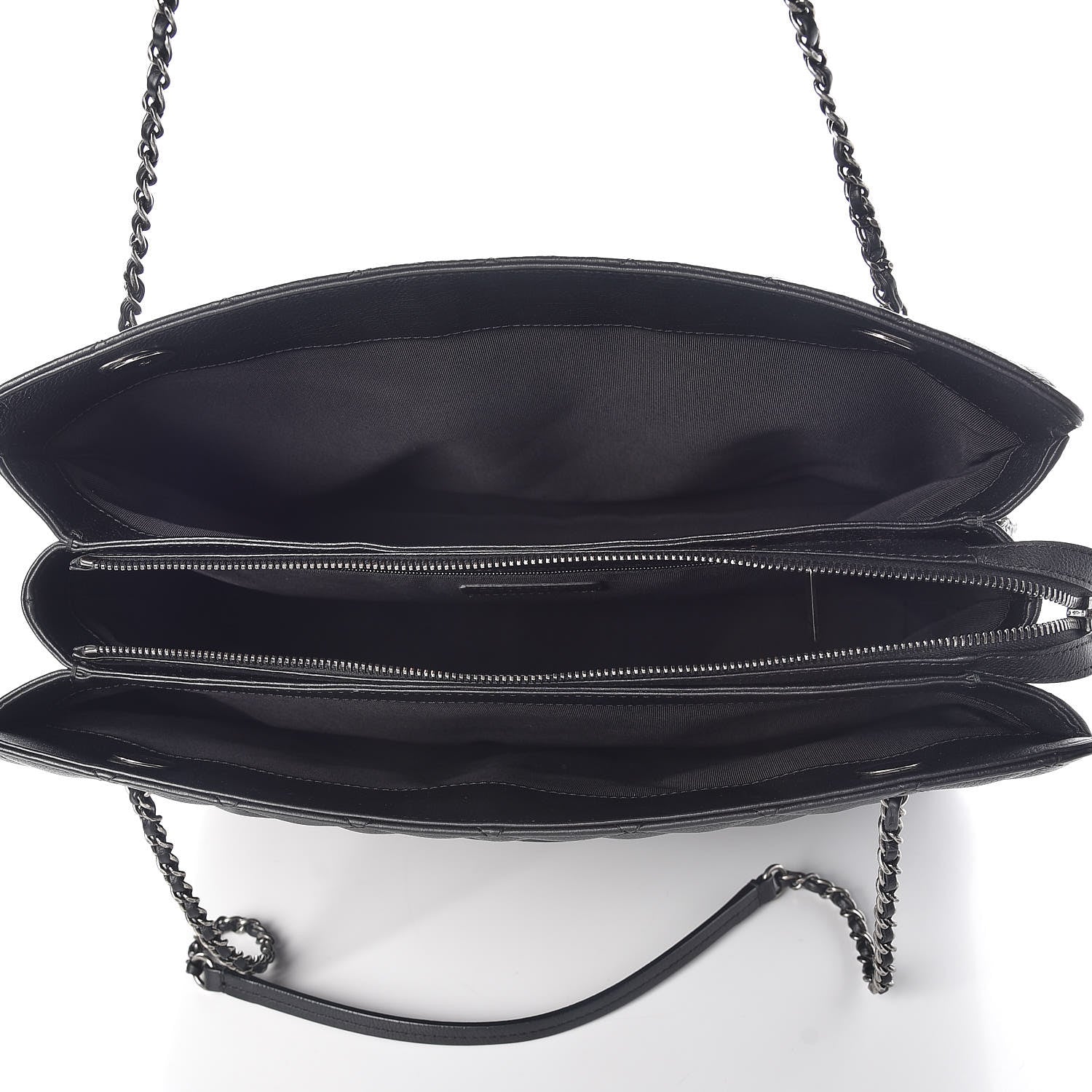 Chanel Calfskin Quilted Frame In Chain Tote Black 7 of 10