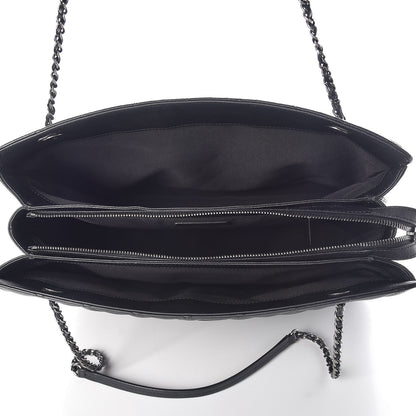 Chanel Calfskin Quilted Frame In Chain Tote Black 7 of 10