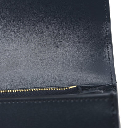 Celine Shiny Calfskin Long Triomphe Wallet Navy 10 of 10