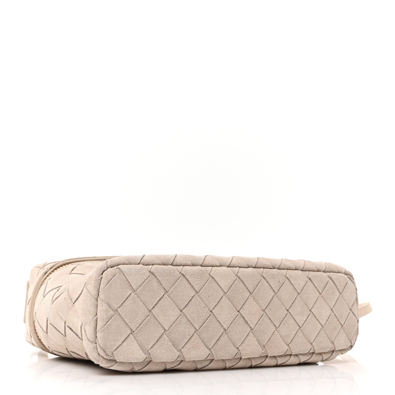 Bottega Veneta Suede Intrecciato Bang Bang Vanity Case Ecru