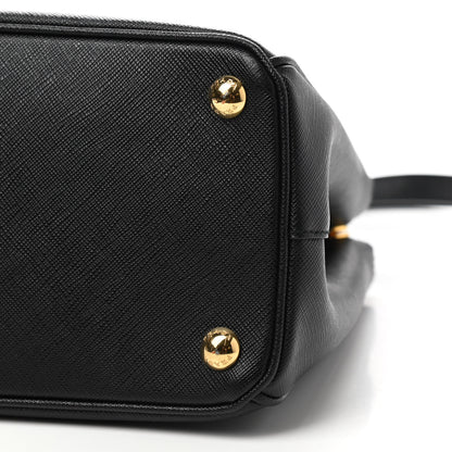 Prada Saffiano Small Galleria Double Zip Tote Black 10 of 11