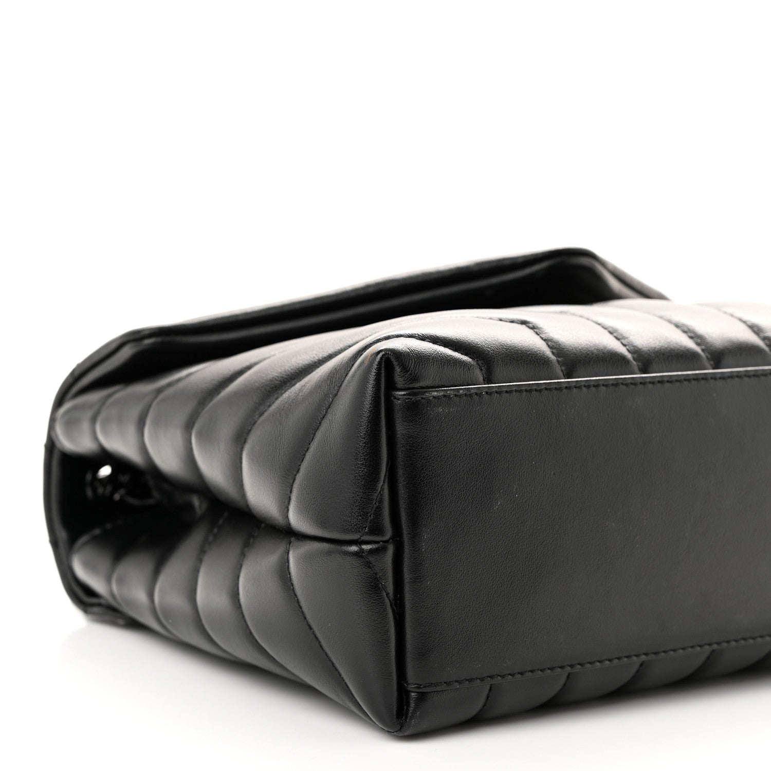 Saint Laurent Calfskin Y Quilted Monogram Monochrome Small Loulou Chain Satchel Black 10 of 11