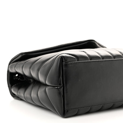Saint Laurent Calfskin Y Quilted Monogram Monochrome Small Loulou Chain Satchel Black 10 of 11