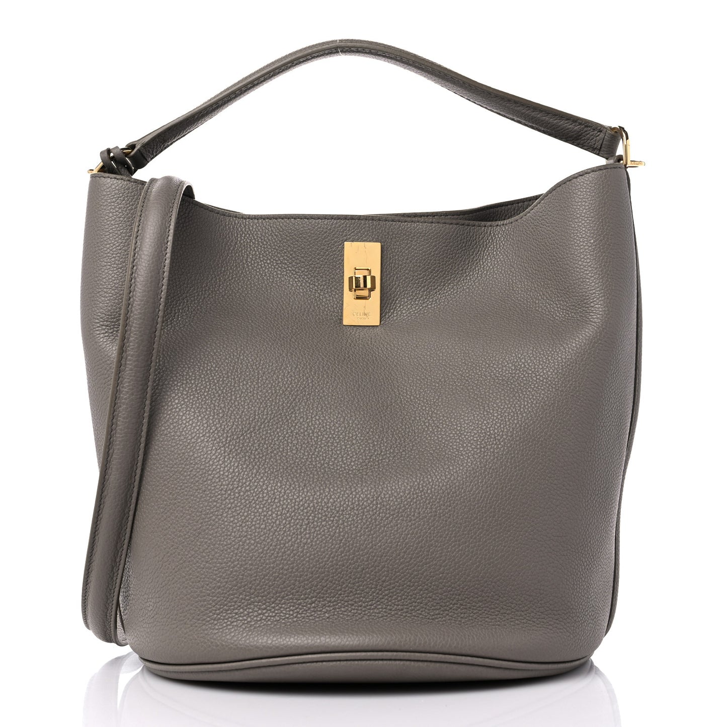 Supple Grained Calfskin Bucket 16 Bag Pebble