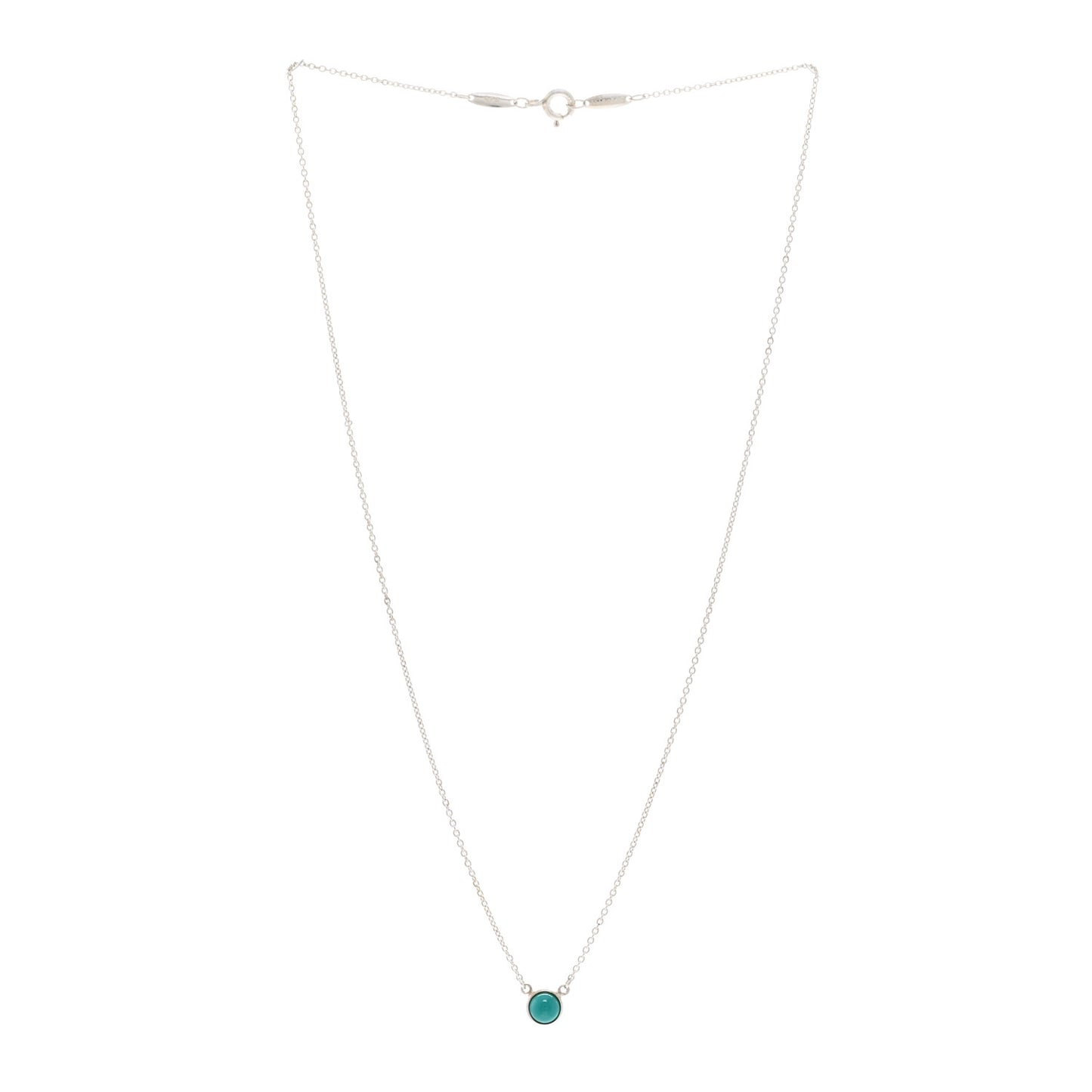 Sterling Silver Turquoise Elsa Peretti Color by the Yard Pendant Necklace