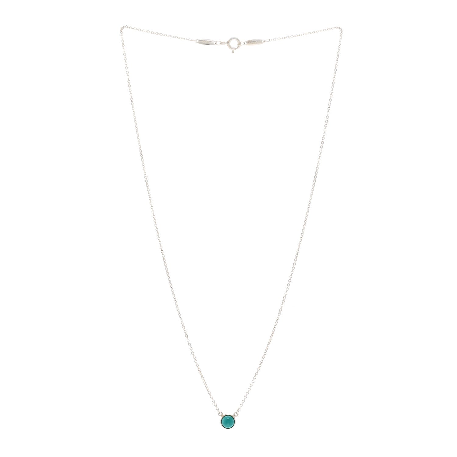 Tiffany Sterling Silver Turquoise Elsa Peretti Color by the Yard Pendant Necklace 3 of 4