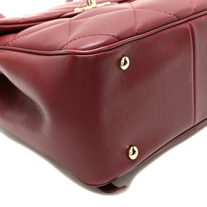 Chanel Lambskin Quilted Chain Backpack Burgundy 9 of 10