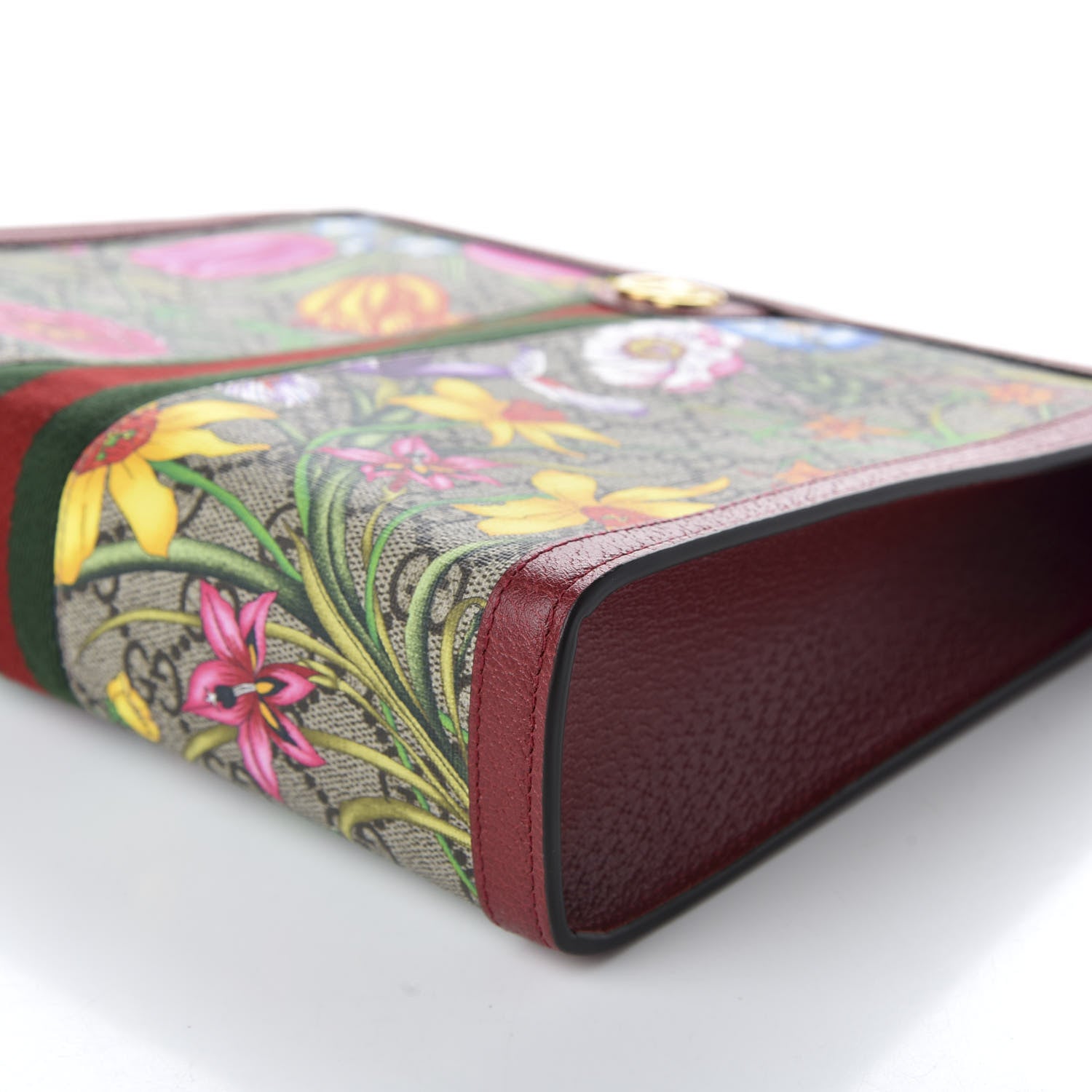 Gucci GG Supreme Monogram Flora Web Ophidia Pouch Red 9 of 9
