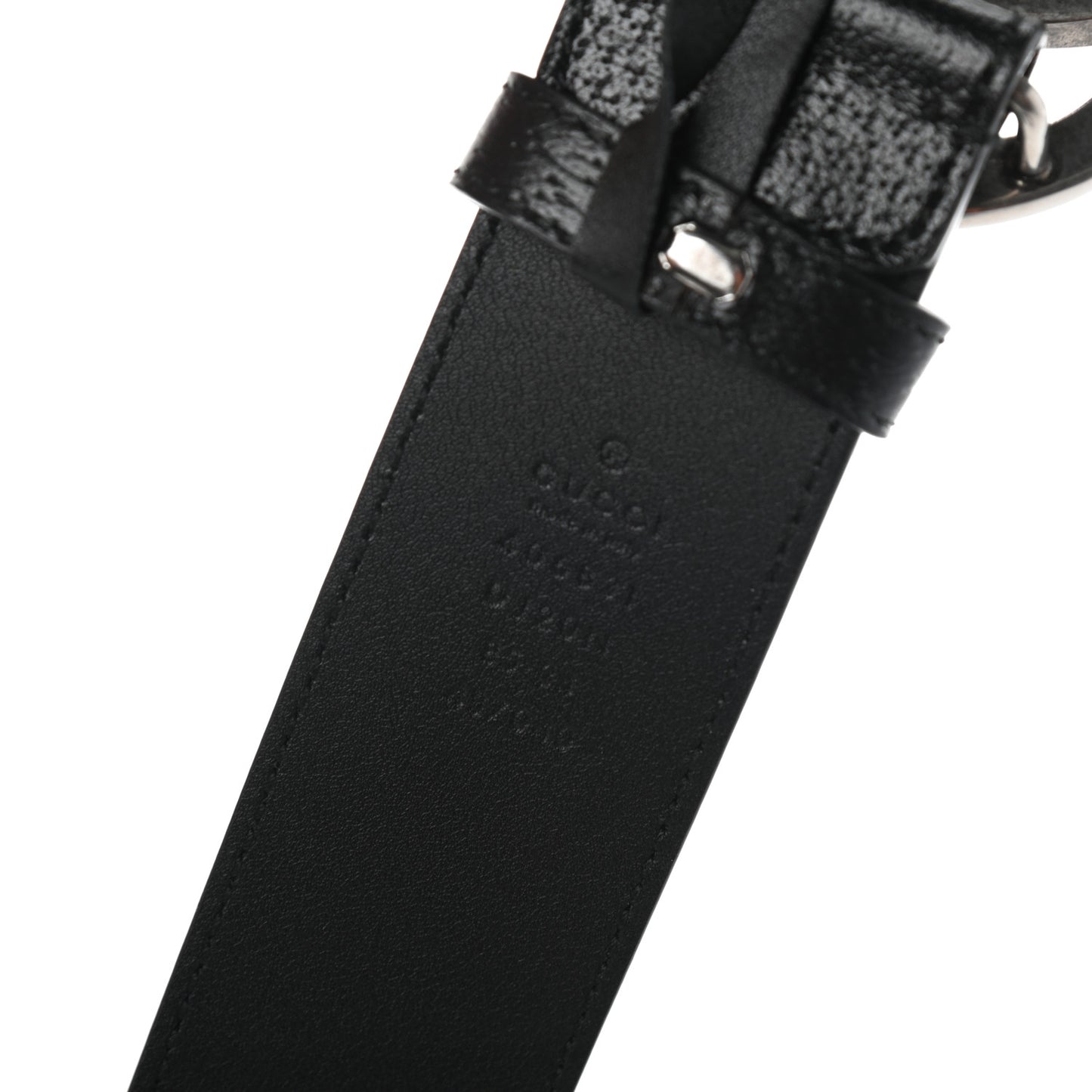 Textured Dollar Calfskin Nickel Double G 40mm Belt 85 34 Black
