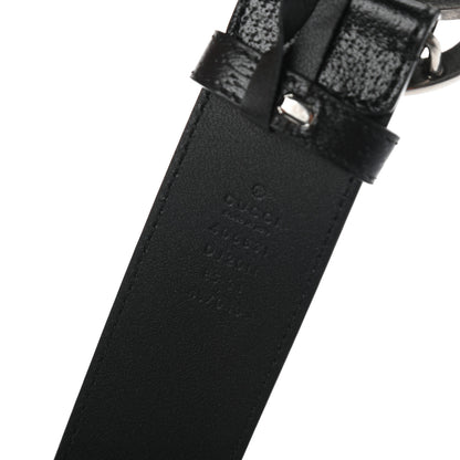Gucci Textured Dollar Calfskin Nickel Double G 40mm Belt 85 34 Black 5 of 5