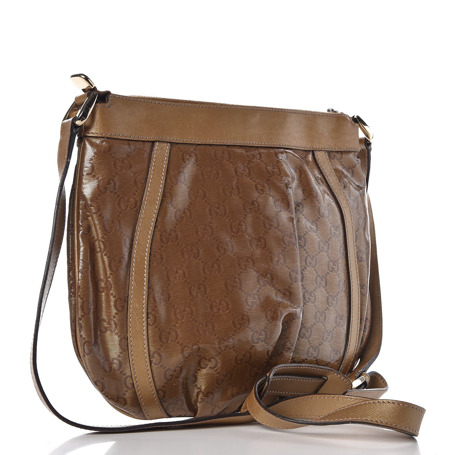 Gucci Crystal Monogram Small D Gold Ring Messenger Gold 3 of 7