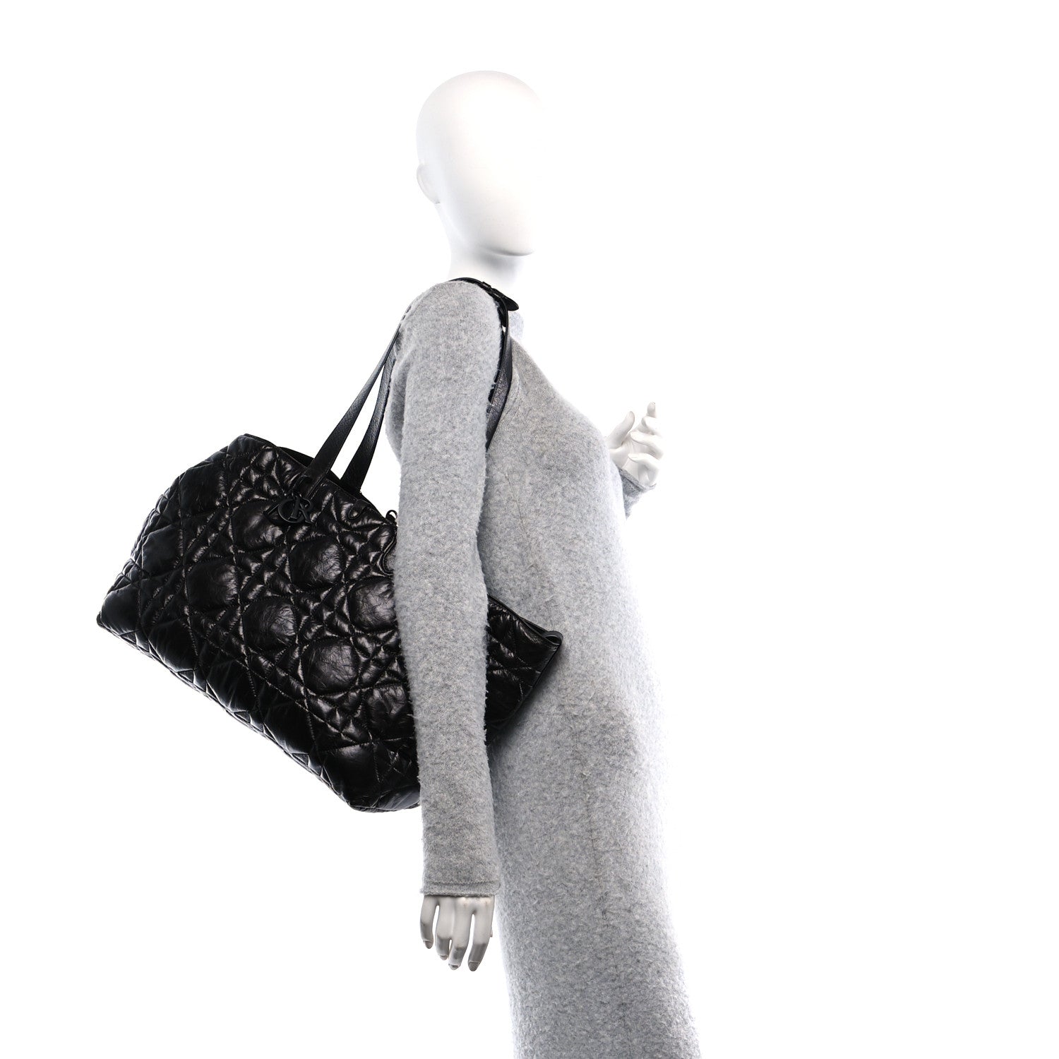 Christian Dior Crinkled Calfskin Macrocannage Large Toujours Black 2 of 11