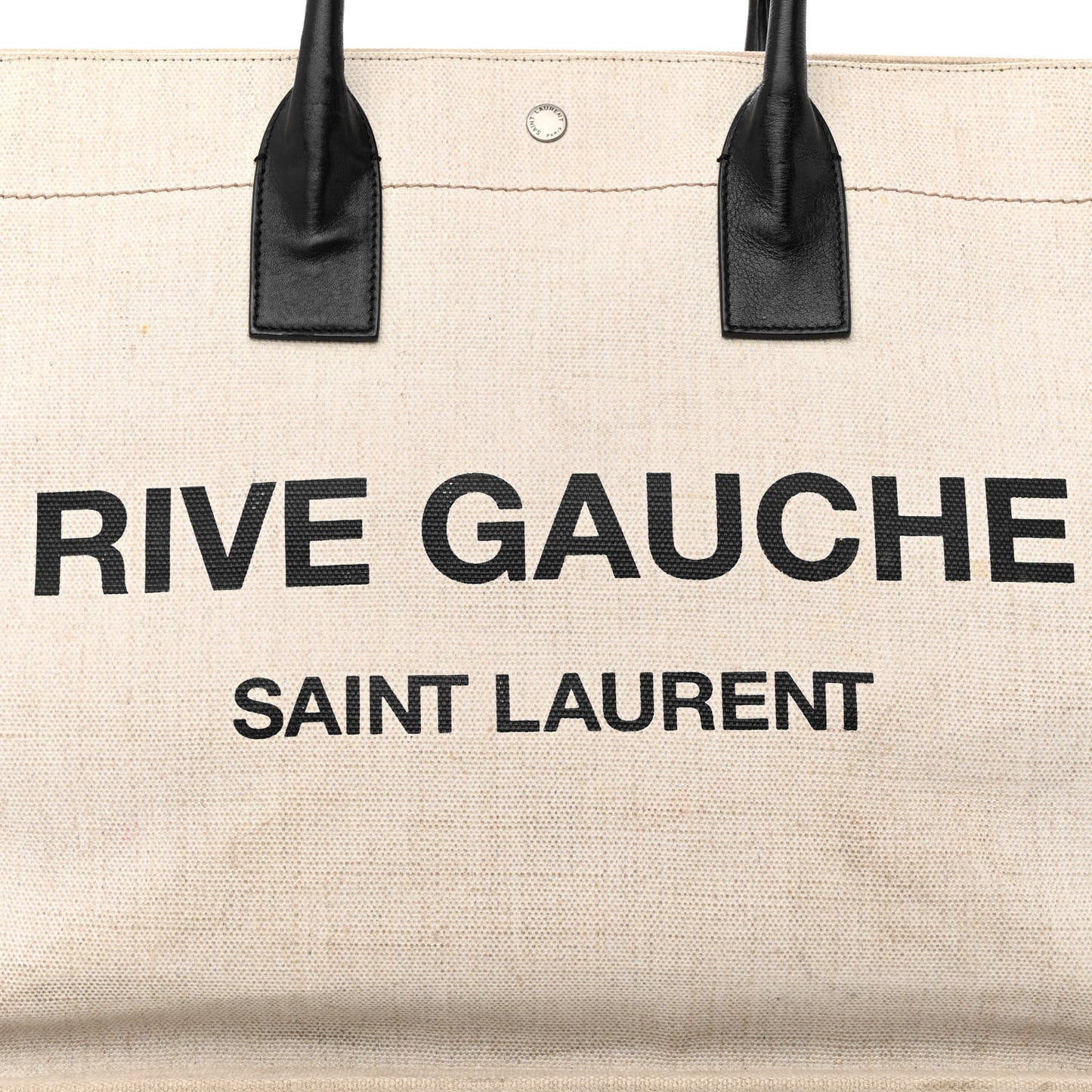 Linen Calfskin Rive Gauche Tote Optic White