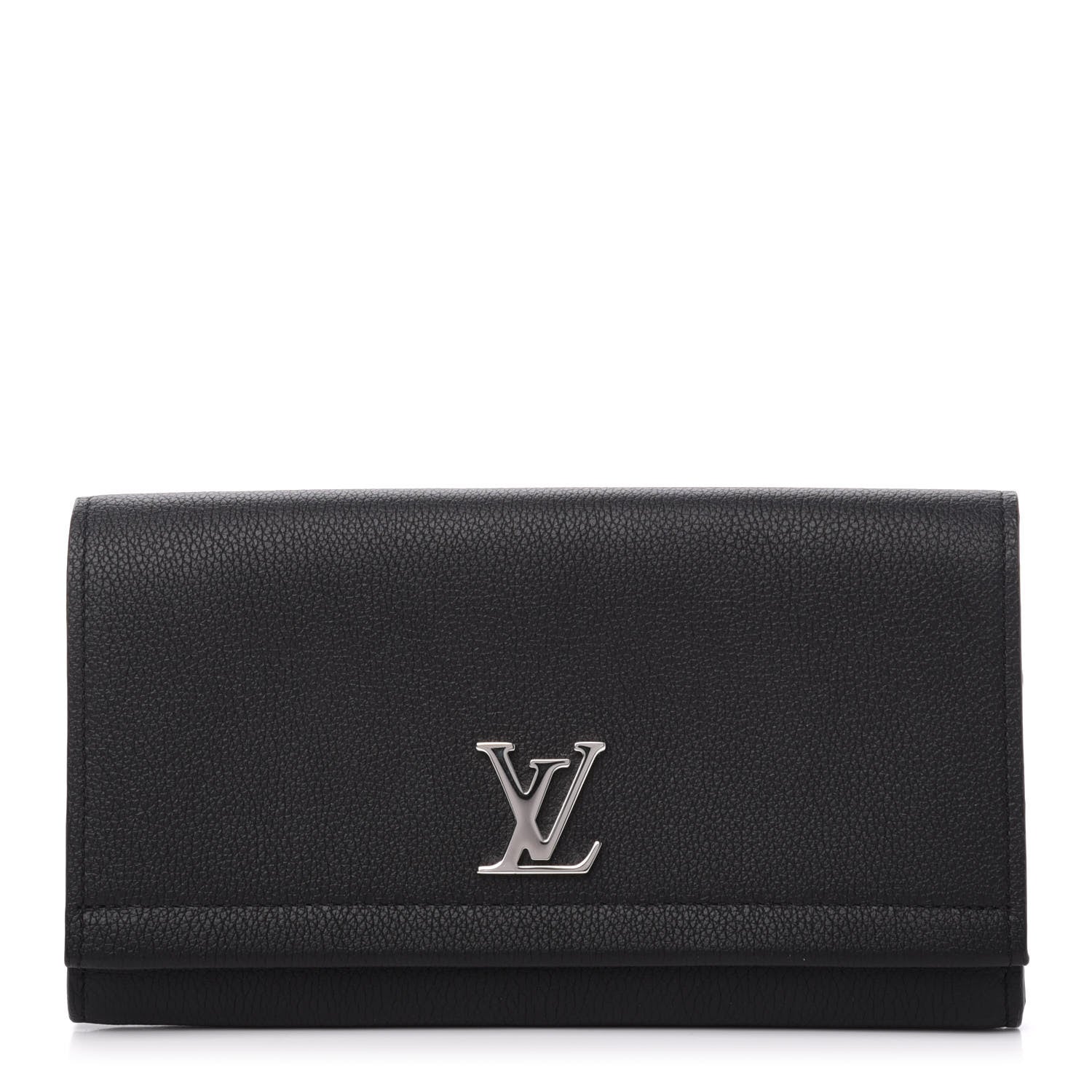 Louis Vuitton Calfskin Lockme II Wallet Black 1 of 10