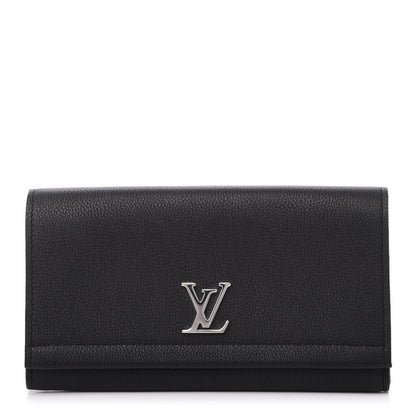 Louis Vuitton Calfskin Lockme II Wallet Black 1 of 10