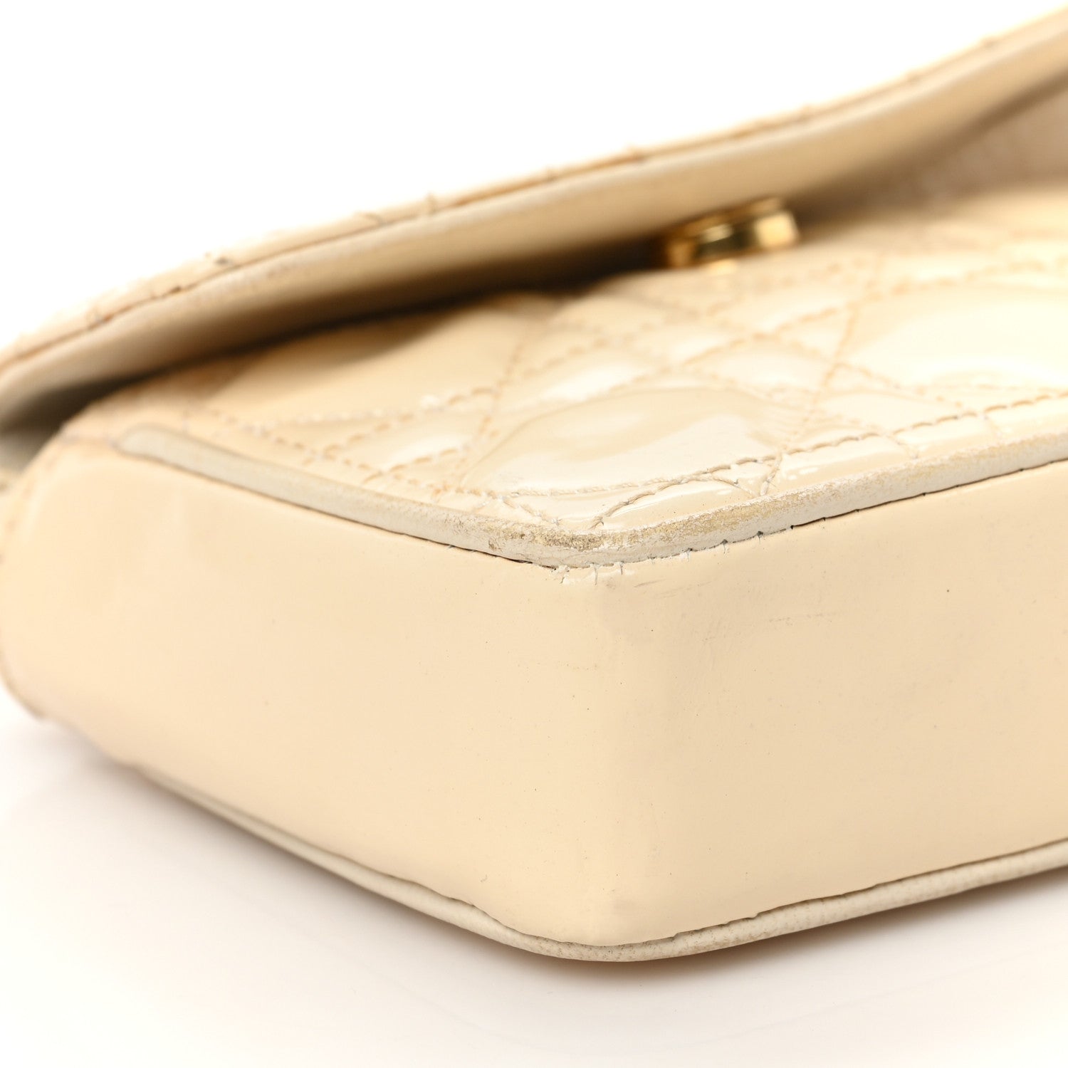 Christian Dior Patent Cannage Mini Crossbody Pouch White 8 of 9