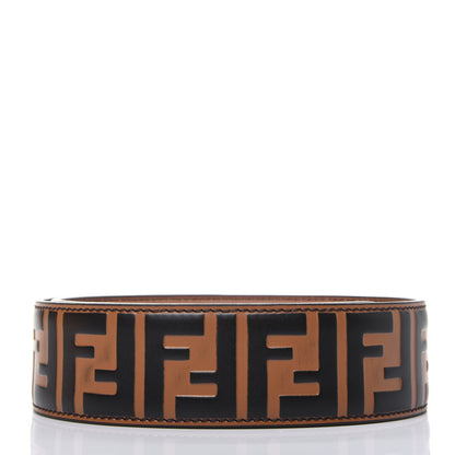 Fendi Calfskin FF 1974 Embossed Strap You Tobacco Black 2 of 7
