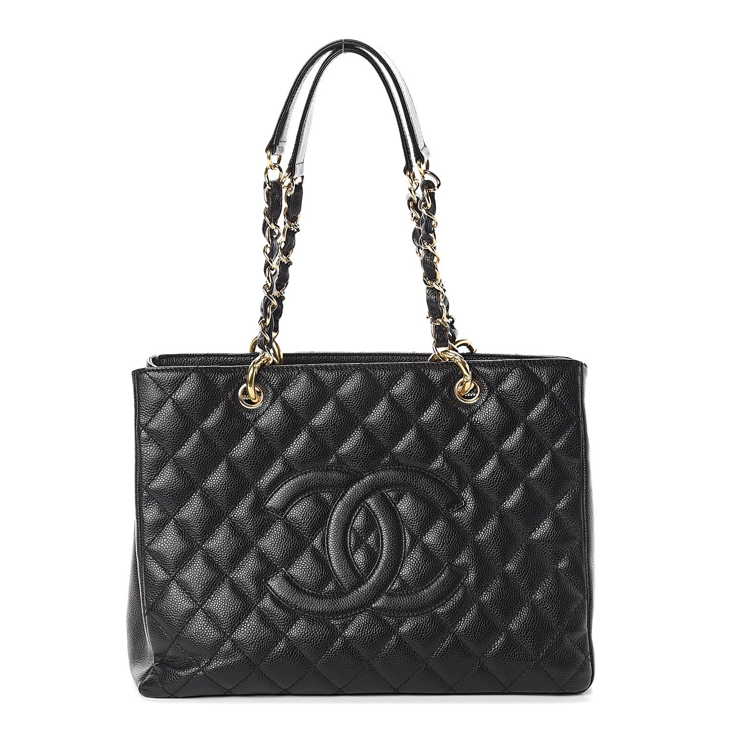 Caviar Quilted Grand Shopping Tote GST Black