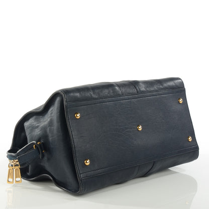 Saint Laurent Sheepskin Medium Cabas Chyc Navy 4 of 7