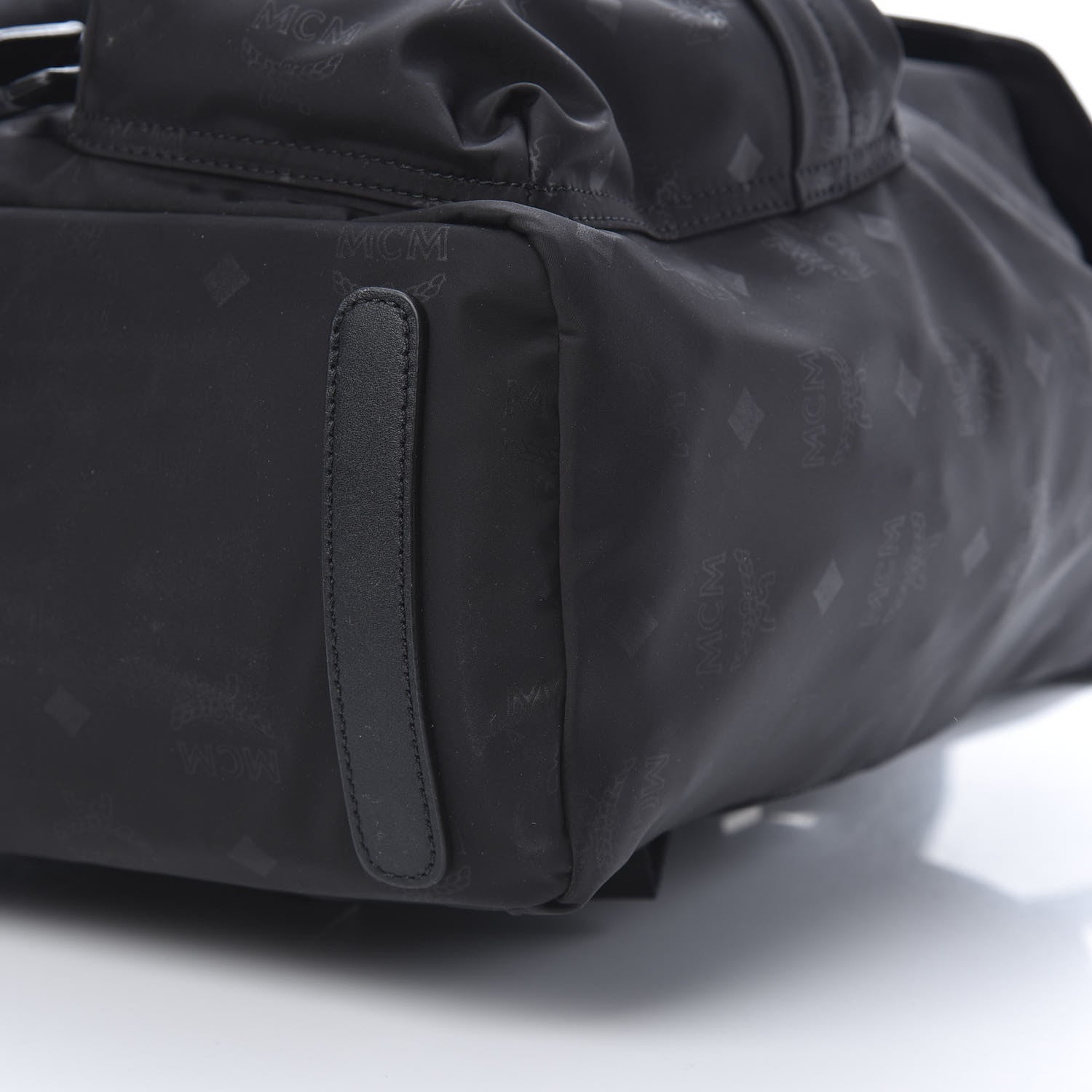 MCM Nylon Monogram Small Tivitat Two-Pocket Backpack Black 9 of 10