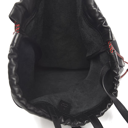 Gucci Calfskin Logo Drawstring Backpack Black 6 of 12