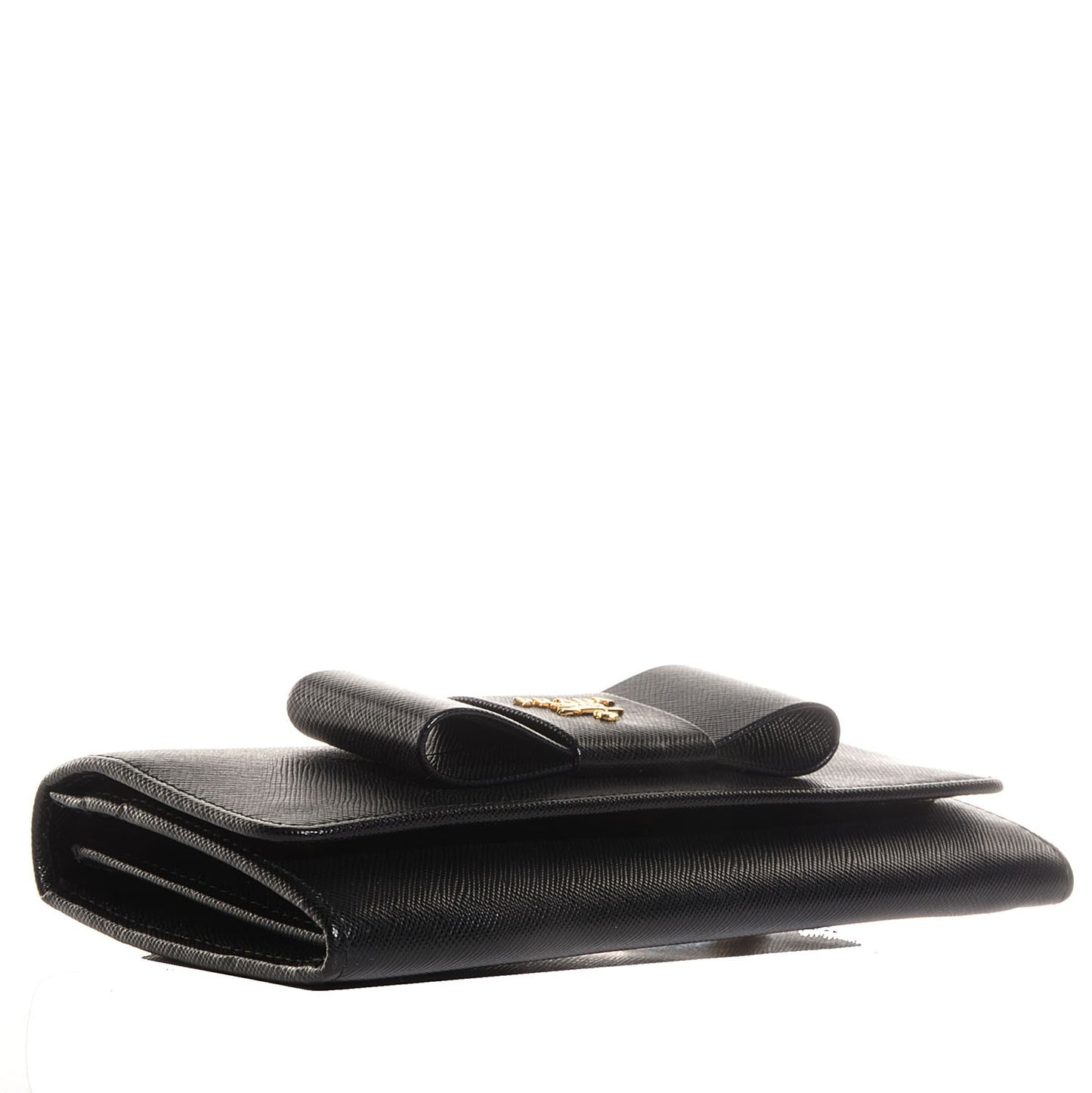Saffiano Bow Continental Wallet Nero Black