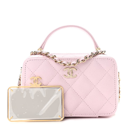 Chanel Caviar Quilted Small Top Handle Vanity Case Light Pink 1 of 12