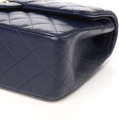 Chanel Caviar Quilted Jumbo Double Flap Navy Blue 8 of 10