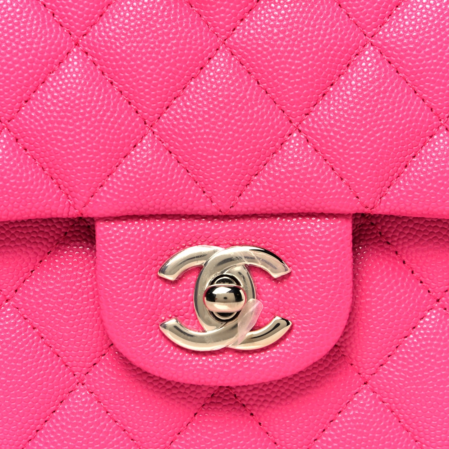 Caviar Quilted Medium Double Flap Dark Pink