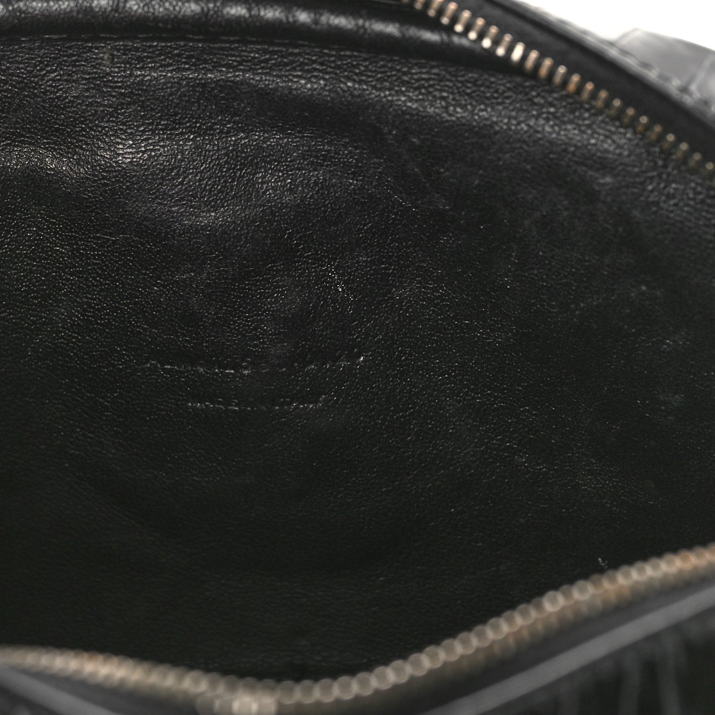 Calfskin Crocodile Embossed Monogram Mini Lou Camera Bag Black