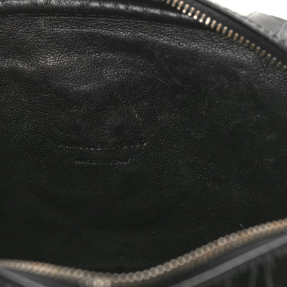 Saint Laurent Calfskin Crocodile Embossed Monogram Mini Lou Camera Bag Black 6 of 10