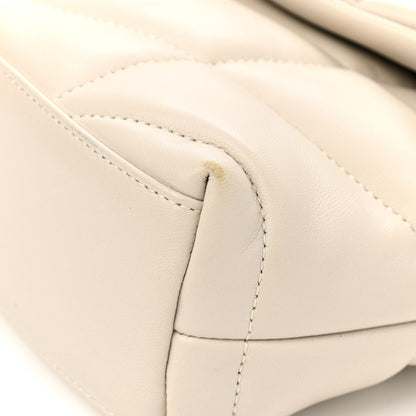 Saint Laurent Lambskin Quilted Toy Loulou Puffer Monogram Chain Satchel Blanc Vintage 11 of 13