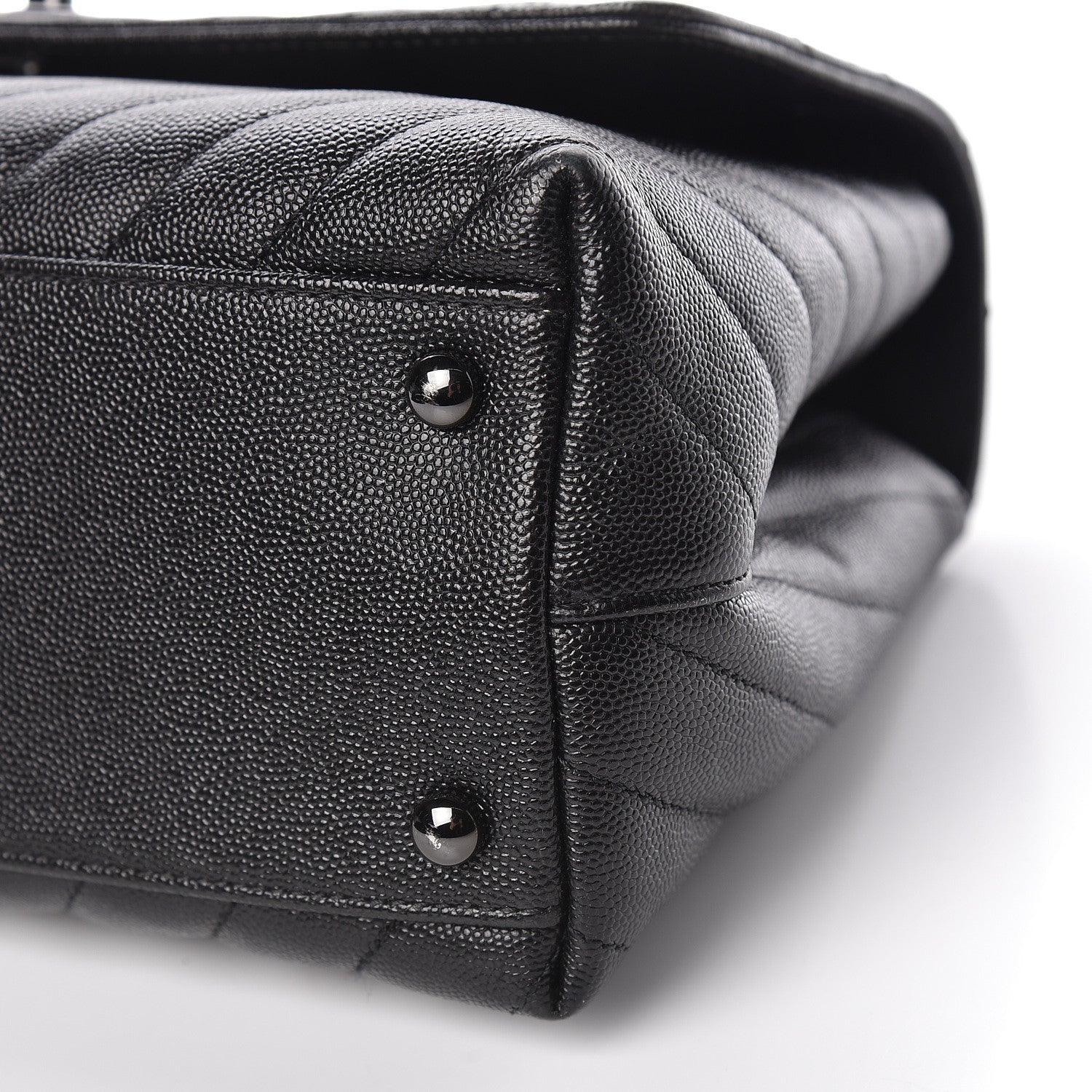 Chanel Caviar Chevron Quilted Small Coco Handle Flap So Black 9 of 13