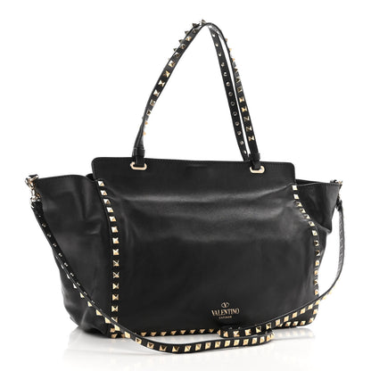 Valentino Garavani Vitello Medium Rockstud Tote Black 3 of 10