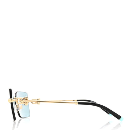 Tiffany Rimless Rectangle TF3088 Sunglasses Light Gold Blue 3 of 8