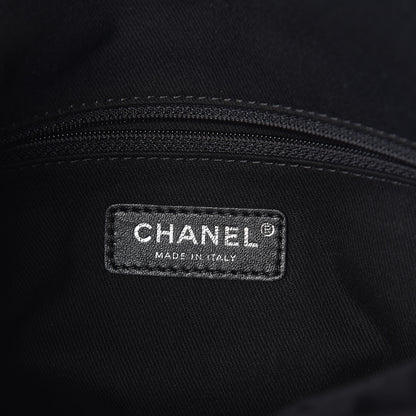 Chanel Shearling Large Deauville Round Bag Black 7 of 10