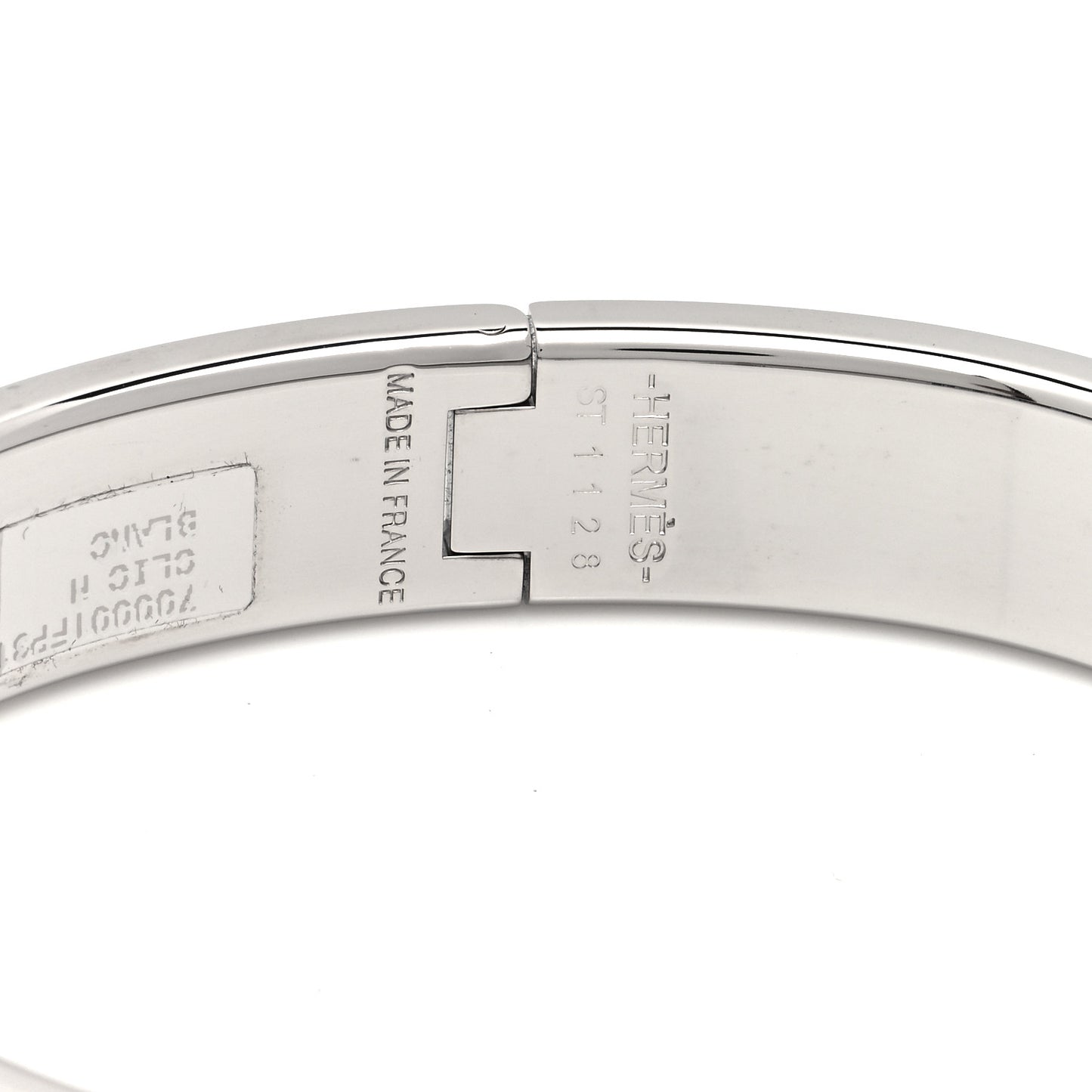 Enamel Narrow Clic Clac H Bracelet GM White