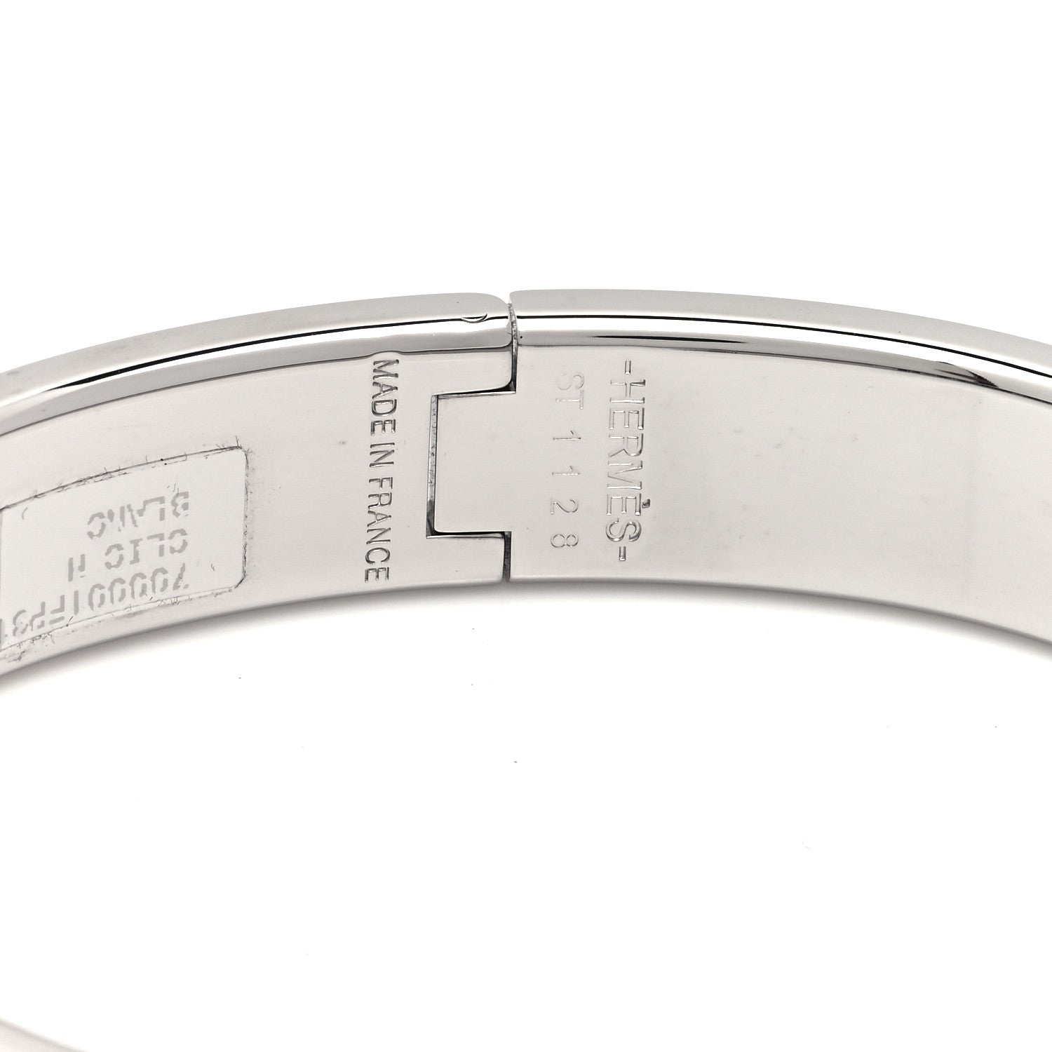 Hermes Enamel Narrow Clic Clac H Bracelet GM White 4 of 5