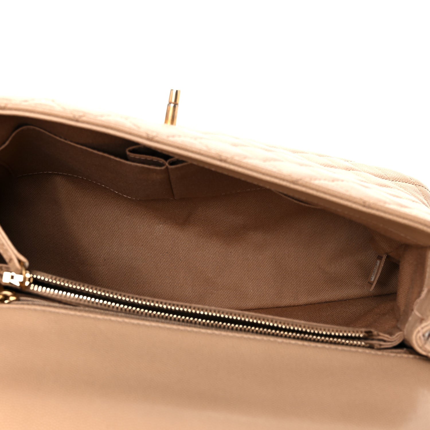 Chanel Caviar Quilted Medium Coco Handle Flap Beige 4 of 15
