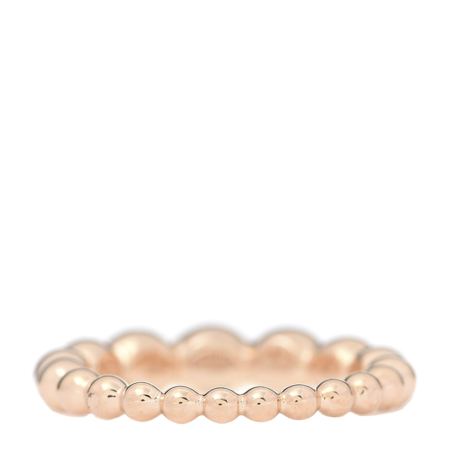 Van Cleef & Arpels 18K Rose Gold Perlee Pearls of Gold Variation Ring 53 6.5 3 of 6