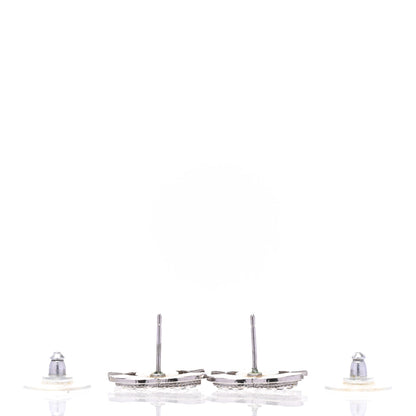 Chanel Crystal Mini CC Earrings Silver 4 of 4