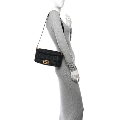 Fendi Nappa FF 1974 Embossed Baguette Black 2 of 10